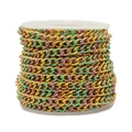 Catena cubana smaltata multicolore dorata su bobina per creazione di gioielli fai da te - Larghezza 6mm*1m / Colorato
