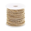 Gold and white enamel stainless steel Cuban chain roll for DIY jewelry making - White