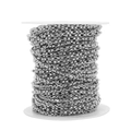 3mm stainless steel box pearl chain roll for DIY jewelry making and craft findings - Steel Color Square Pearl Chain / 3mm Width