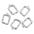Macro detail of five silver hammered texture rectangular pendants for DIY jewelry crafting - Steel