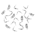 Polished silver stainless steel clam shell bead tips for DIY jewelry making sets - Inner Diameter 3.2mm / Steel