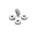 6mm silver checkered stainless steel spacer beads for DIY jewelry making and bracelets - Plaid / Steel
