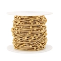18k vergulde slangenketting met kralen op witte spoel voor DIY sieraden maken - Goud * 1 Meter