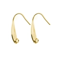 Pair of 18k gold plated 316 stainless steel French ear hooks for DIY jewelry making - Style B Gold