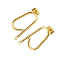 Minimalistische vergoldete U-förmige Edelstahlohrringe mit DIY-Ösen für Schmuckbau - Q-Form Ohrring / Gold