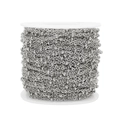 2mm silver stainless steel satellite bead chain roll for DIY jewelry making and crafting - Steel