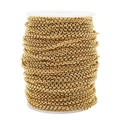 Bulk 18k gold plated stainless steel O-chain roll for DIY jewelry making supplies - 2mm Thickness / Gold