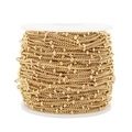 1.8mm 18K gold plated stainless steel satellite ball chain on white spool for DIY jewelry - 1.8 / Gold