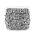 Detail of 1.8mm stainless steel satellite chain wound on white plastic spool - 1.8 / Steel