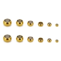 Golden stainless steel crimp beads for jewelry making in various sizes from 18k gold pack - 1.5mm/Hole 0.8mm / 100 Pieces Set / Gold
