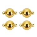 Vier gouden magnetische bolsluitingen met metalen lussen voor het maken van sieraden - 10mm / Goud