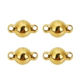 Gepolijste gouden bolvormige magneetsluitingen voor kettingen en armbanden, set van 4 - 8mm / Goud