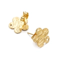 Gold flower earring finding with hammered texture and loop for DIY jewelry making - Flower Gold