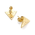 Golden 18k stainless steel triangle earrings with hammered texture and DIY loop - Triangle Shape Gold