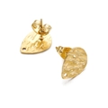 Golden teardrop textured earring studs made of stainless steel for DIY jewelry making - Water Drop Gold