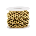 13mm vergoldete geflochtene Kette auf Rolle für DIY-Schmuck und Modeaccessoires - Poliertes Gold