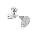 Water drop stainless steel earrings with hammer texture and DIY hanging loop hole - Water Drop Steel Color