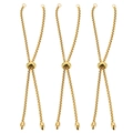 Adjustable 18k gold plated stainless steel box chain with slider bead and drop pendant detail - Gold
