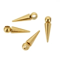 Detailopname van vier vergulde 18k roestvrijstalen kegelhangers voor het maken van sieraden - Grote Kegel met Bolgat / Goud