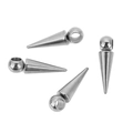 Set van vier gepolijste 18k roestvrijstalen kegelhangers voor DIY-sieraden - Grote Kegel met Bolgat / Staalkleur