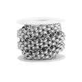Strukturierte 13mm silberne Edelstahlkette auf weißer Spule für DIY-Schmuckherstellung - Vertikaler Streifen Stahl
