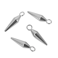 Gepolijste zilveren roestvrijstalen kegelhangers met ringetjes voor DIY sieraden - Gelaste Ring Kegelvorm / Staalkleur