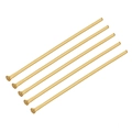 Dettaglio macro di sei chiodini a testa piatta dorati in acciaio inox per gioielli - Stile Mini (5256314135995) / Oro