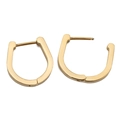 Close-up of minimalist gold-plated stainless steel U-shape geometric hoop earrings - U-Shape Ear Buckle