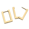 Minimalist square golden hinge earrings in durable stainless steel with open-close view - Rectangular Ear Buckles