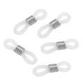 Pack de 5 terminales de silicona transparente para cadenas de gafas con muelle metálico - Color Acero
