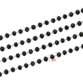 3mm black faceted glass bead chain with silver links for DIY jewelry making - 3mm Black Crystal Steel Color Chain