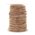 5.5mm gold plated titanium steel curb chain roll for DIY jewelry making accessories - Rose Gold Wide Six-Sided Polished Chain
