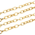 Cadena de eslabones ovalados dorados de 12 mm de metal pulido para creación de joyas - Dorado