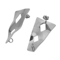 Polierte Trapez-Ohrringe aus silbernem Edelstahl mit Rauten-Ausschnitt für DIY-Schmuck - Glatt Hohl Trapez Stahlfarbe