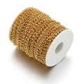 Cadena de bolas dorada de 3mm de acero inoxidable para creación de joyas DIY y collares - Diámetro del Alambre 0.7mm Cadena de Eslabones 3mm Bolas 2.5mm Dorado