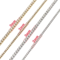 Χρυσές και ασημένιες αλυσίδες τένις 2mm και 3mm από ατσάλι με στρογγυλά ζιργκόν - Τετράγωνη Λευκή Αλυσίδα με Ζιρκόνια / 2mm / Χρυσό