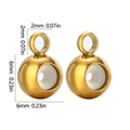 18K gold plated 6mm round sliding stopper beads with silicone core for DIY jewelry - 6mm / Gold