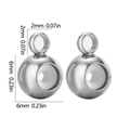 Silver 18K plated stainless steel slider bead with silicone insert for DIY jewelry - 6mm / Silver