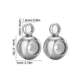 5mm silver polished stainless steel slider beads with silicone stopper for DIY jewelry - 5mm / Silver