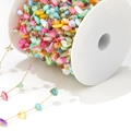 Colorful beaded chain with irregular shell beads and 18k gold plated DIY link chain - 1mm Gold Chain / Mixed Colors Shell Link