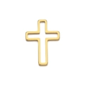 Gepolijste gouden holle kruishanger voor DIY-sieraden maken en kettingen - 17x25mm / Goud