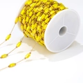 Catena per gioielli fai-da-te dorata 1mm con perle rettangolari gialle su rocchetto - Catena Giallo Limone