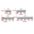 Silver stainless steel multi-hole connectors in 2, 3, 4, and 5-hole sizes for jewelry - 10mm 2 Rows Tube Clasp / Steel
