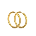 Polierte Edelstahl-Creolen mit 18K Goldbeschichtung und sicherem Klappverschluss - 2.5mm Drahtdurchmesser / Gold 16mm