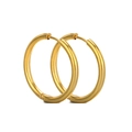 Unisex klobige 18K vergoldete Edelstahl Creolen mit spiegelpolierter Oberfläche - 2.5mm Drahtdurchmesser / Gold 20mm