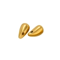 Pair of polished 18k gold-plated stainless steel teardrop beads for DIY jewelry making - 6.5x11.7mm / Gold