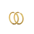 Minimalistische 18K vergulde roestvrijstalen oorringen met gepolijste afwerking - 2.5mm Draaddiameter / Goud 14mm