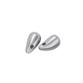 Polished silver teardrop stainless steel jewelry pendants with pre-drilled holes - 6.5x11.7mm / Steel