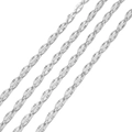 Macro shot of 6.5mm stainless steel O-link chain with detailed textured industrial finish - Width 6.5mm / Silver