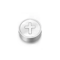 Polierte runde Edelstahlperle in Silber mit Kreuzgravur für DIY Schmuckherstellung - Dicke 3mm x Durchmesser 9mm / Stahlfarbe Kreuz